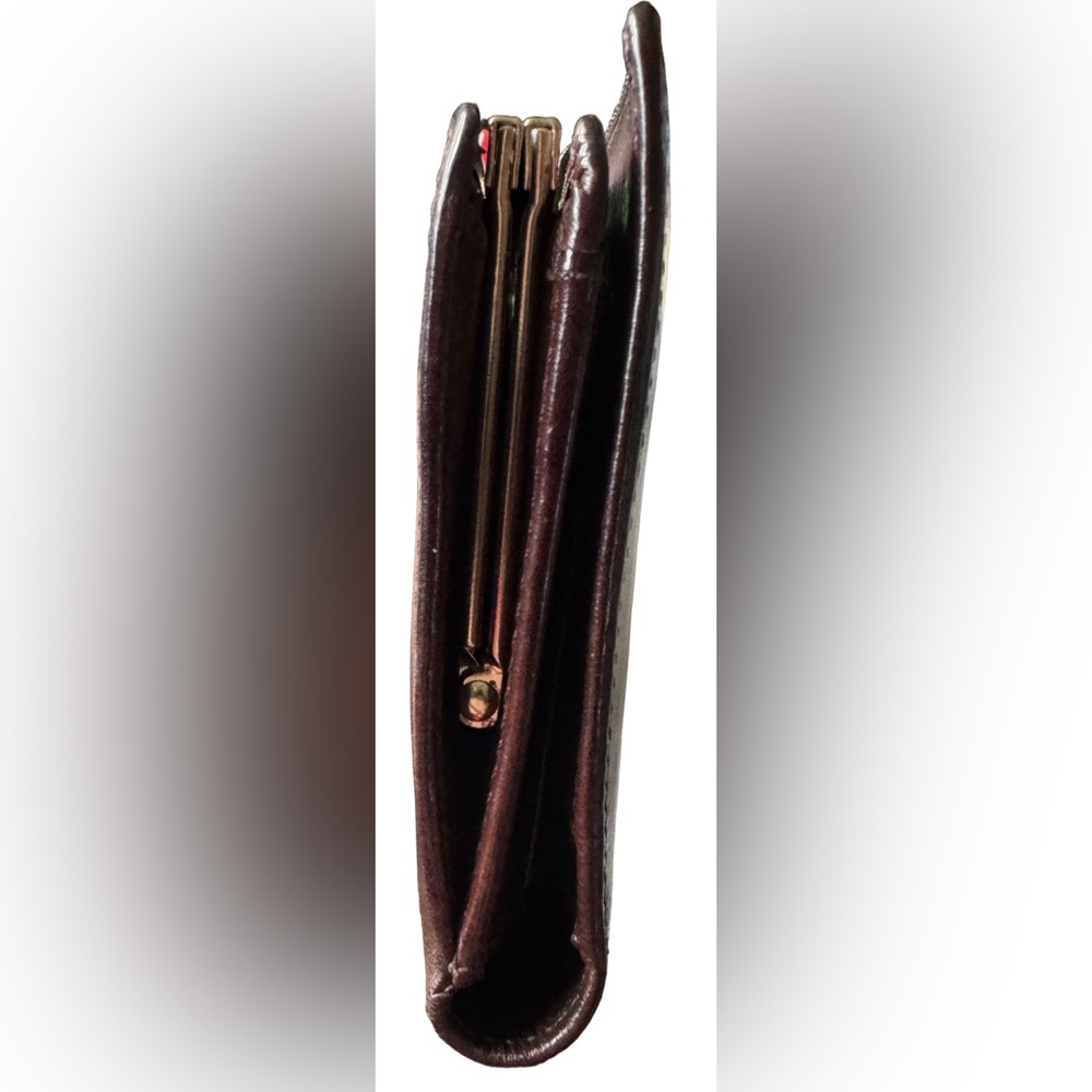 Coach Vintage Kisslock Mahogany Leather Wallet - Picture 7 of 14